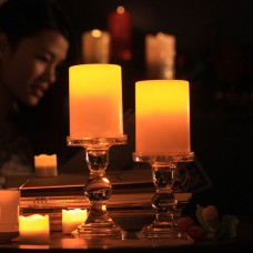 Flickering Flameless Resin Pillar LED Candle Lights w/Timer for Wedding Party   161840936157